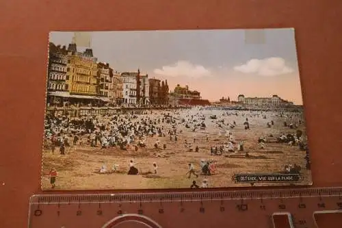 tolle alte Karte - Belgien Ostende - Strand