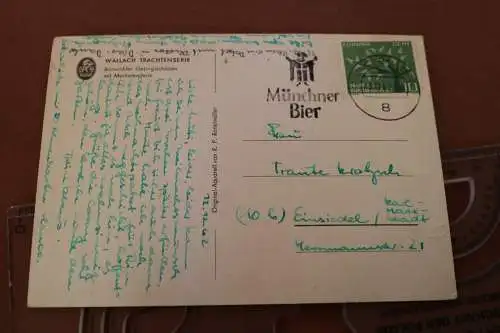 tolle alte Karte - Wallach Trachtenserie - Isarwinkler Gebirgsschützen 1962