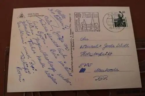 tolle alte Karte - Gruß aus der Jugendherberge Fulda 