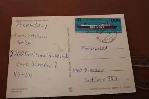 alte Karte - Segelschulschiff Wilhelm Pieck  80er Jahre