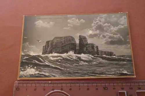 alte Karte - Goldrand - Helgoland bei schwerer See 