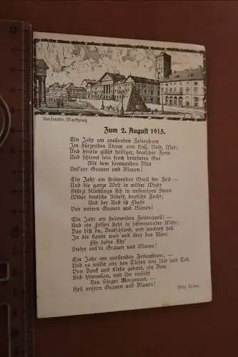 alte Karte - Gedicht an die Grauen und Blauen Soldaten - 1915