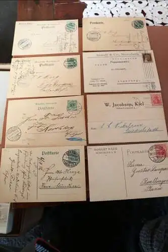 Acht alte Postkarten - Ganzsachen Deutsches Reich