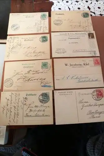 acht alte Postkarten - Ganzsachen Deutsches Reich 