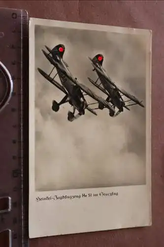 tolle alte Karte - Heinkel He 51 Jagdflugzeug