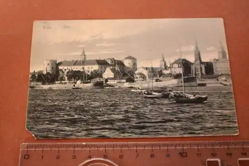 tolle alte Karte  -Ansicht von Riga Düna 1906