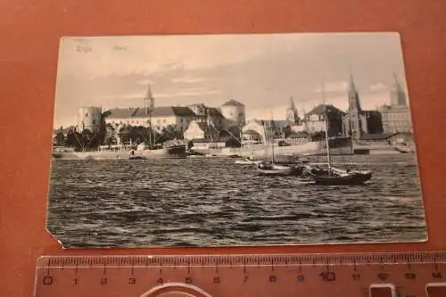tolle alte Karte  -Ansicht von Riga Düna 1906 