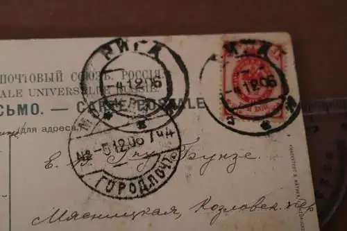 tolle alte Karte  -Ansicht von Riga Düna 1906 