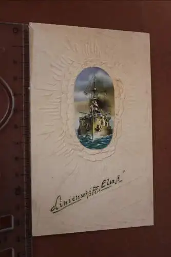 tolle alte Karte  - Linienschiff Elsaß