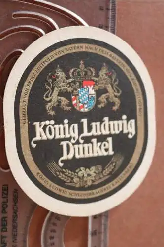 älterer Bierdeckel König Ludwig Dunkel  - Portrait