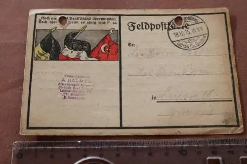 Alte Feldpostkarte eines Feldw.Leutnants Armeegruppe Woyrsch 1915