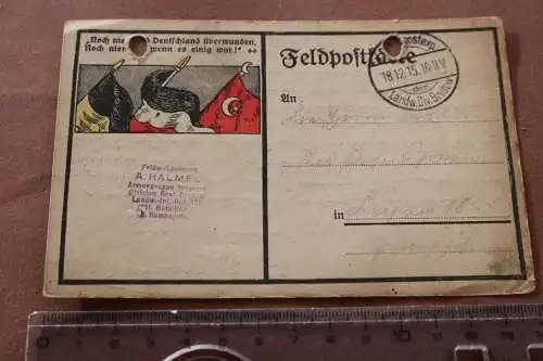 alte Feldpostkarte eines Feldw.Leutnants Armeegruppe Woyrsch 1915