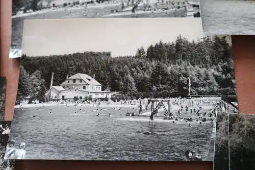 11 tolle alte Fotos und Negative - Freibad - Ort ?? Gebäude