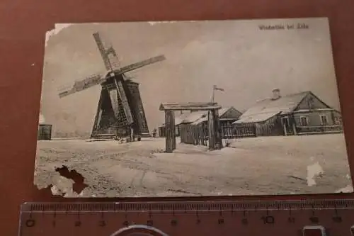 tolle alte Karte - Windmühle bei Lida  - als Feldpost gelaufen 1916