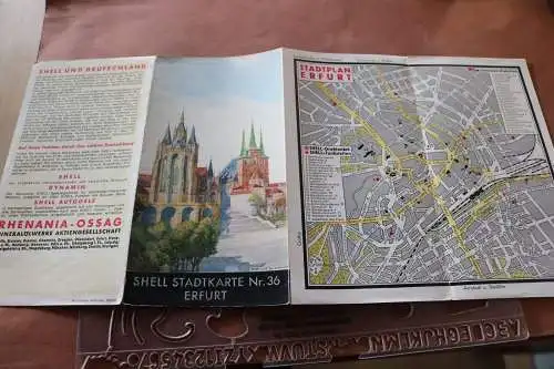 alte Shell Stadtkarte Nr. 36 Erfurt  -  30-40er Jahre ?