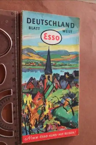 Alte Esso Deutschland Landkarte - Blatt West   1960