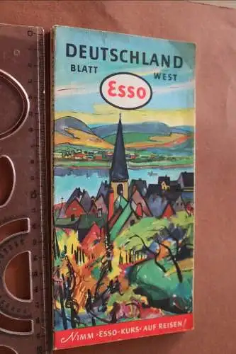 alte Esso Deutschland Landkarte - Blatt West   1960