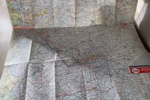 alte Esso Deutschland Landkarte - Blatt West   1960