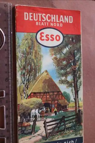 alte Esso Deutschland Landkarte - Blatt Nord  1955