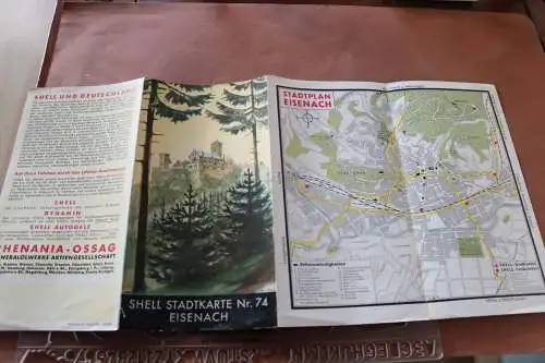 alte Shell Stadtkarte Nr. 74  Eisenach  -  30-40er Jahre ?