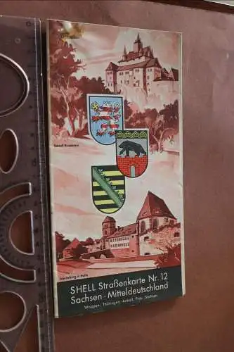 alte Shell Straßenkarte Nr.12  Sachsen - Mitteldeutschland 30-40er Jahre ?