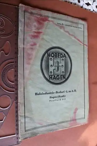 Alter Katalog der Firma Hobeda GmbH - Hagen Westfalen - 20-30er Jahre