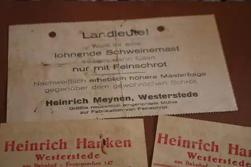 alte Rechnungen und Quittung aus Westerstede - 30er Jahre .- Hanken, Meynen , Ol