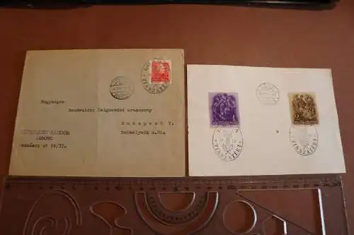 Zwei alte Ganzsachen Léva - Ungarn - visszatért Briefstempel 1938