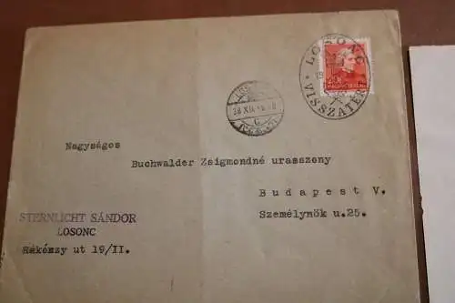 zwei alte Ganzsachen Léva - Ungarn - visszatért Briefstempel 1938