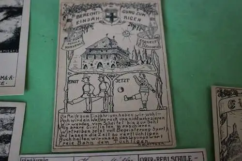 sechs tolle alte Künstlerkarte - Schule - Konstanz - 20er Jahre