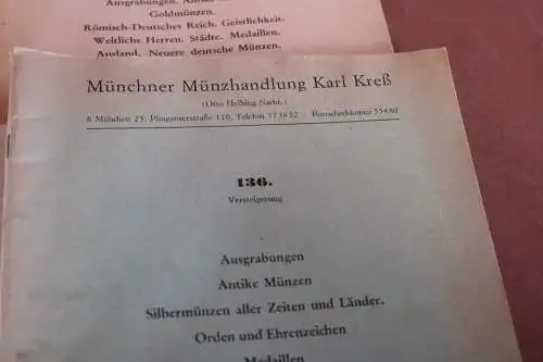 Konvolut Münzkataloge, Auktionskataloge Münzen 