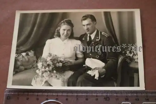 Tolles altes Foto - Hochzeitsfoto eines Piloten ?  FFS, EK I usw.