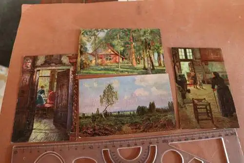 vier alte Erpaco Karten - Kunstkarten vers. Motive 