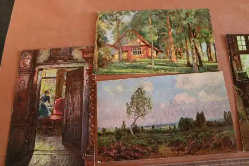vier alte Erpaco Karten - Kunstkarten vers. Motive 