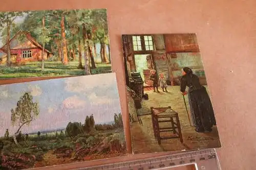 vier alte Erpaco Karten - Kunstkarten vers. Motive 