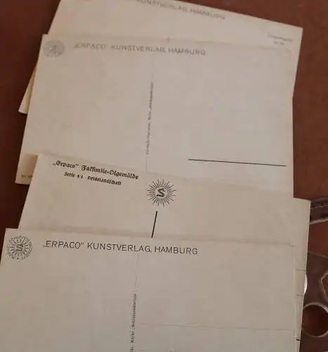 vier alte Erpaco Karten - Kunstkarten vers. Motive 