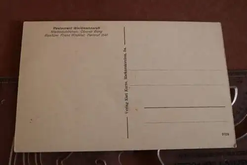 tolle alte Karte Restaurant Weidmannsruh  Markneukirchen 