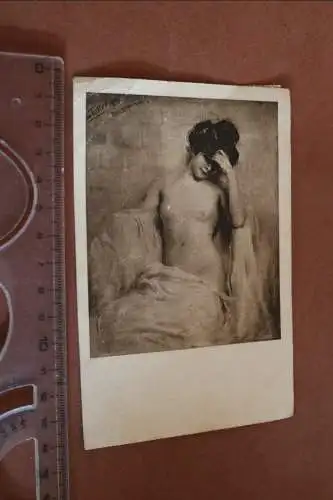 tolle alte Künstlerkarte nackte Frau -  Maler Ritter : Ruhe nach dem Bade