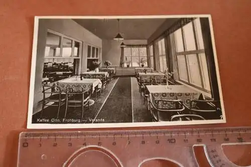 tolle alte Karte- Innenansicht  Veranda - Kaffee Otto - Frohburg   30er Jahre 