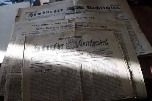 Acht alte Hamburger Zeitungen - 1905-1906