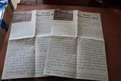 zwei tolle alte Briefe - Briefpapier Hotel Bayrischer Hof Hannover 1941
