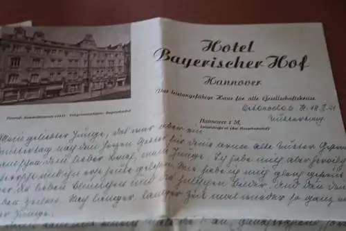 zwei tolle alte Briefe - Briefpapier Hotel Bayrischer Hof Hannover 1941