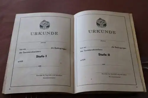 altes Leistungsbuch Touristenabzeichen der DDR 1959