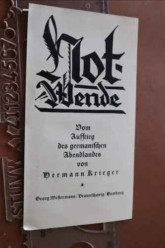 altes Werbeblatt für Buch - Not-Wende vom Aufstieg des germanischen Abendlandes