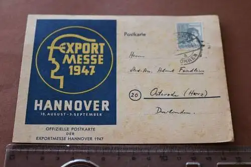 alte offizielle Postkarte  - Ganzsache - Exportmesse 1947 Hannover 