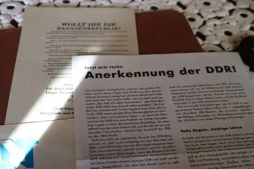 kleines Konvolut Flyer, Berlin, Pro DDR Flyer, Transvisum usw. 
