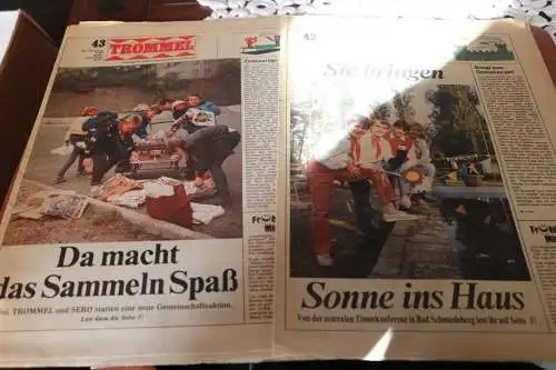 drei alte Zeitungen - Trommel - für Thälmannpioniere und Schüler  1989
