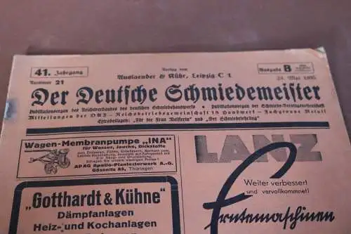 alte Zeitschrift  Der deutsche Schmiedemeister - 1935