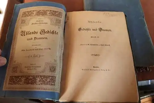 Zwei alte Hefte Uhlands Gedichte und Dramen. Band 2. Ludwig Uhland - 1900