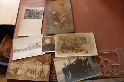 sieben alte Fotos - Soldaten, Personen - 1 Weltkrieg 